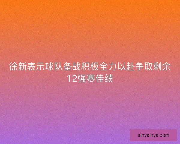 徐新表示球队备战积极全力以赴争取剩余12强赛佳绩